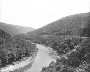 De Packsaddle, Allegheny Mountains, Pennsylvania, VS, ca. 1900