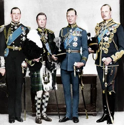 De Prins van Wales met zijn broers, ca. 1930s