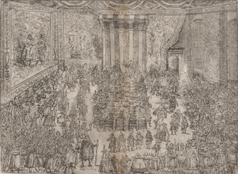 De Vorstelijke Maaltijd, uit een serie die de bruiloft van Wolfgang afbeeldt, 1614