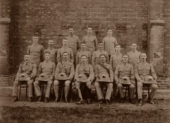 De Regimentspolitie van de 1e Royal Munster Fusiliers, Rangoon, Birma, 1913