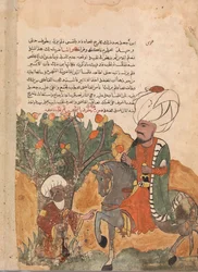 De vader van de schurk komt uit de boom, folio van een Kalila wa Dimna, 18e eeuw
