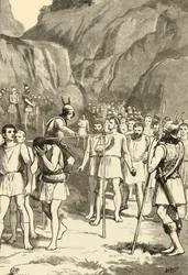 De Romeinen passeren onder het juk bij de Caudijnse Forks, 1890