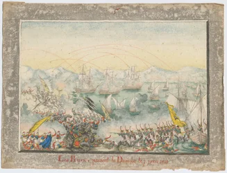 De Russen staken de Donau over in 1828