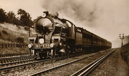 De S.R. West van Engeland Express Voorbij Earlsfield, begin 20e eeuw