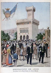 Het San Marino-paviljoen op de Wereldtentoonstelling van 1900, Parijs