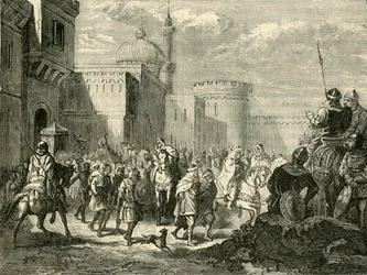 De Saracenen verlaten Narbonne, hersteld aan de Franken, 737AD, 1890