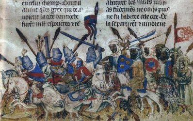 Het beleg van Antiochië tijdens de Eerste Kruistocht, ca. 1200