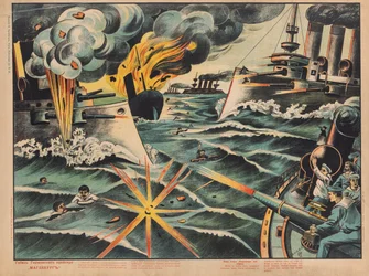 Het Zinken van de Duitse Kruiser SMS Magdeburg, 1914
