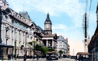 Het nieuwe stadhuisuitbreiding, Melbourne, Australië, 1912