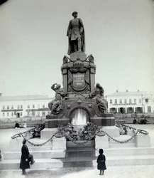 Het Tsaar Alexander II Monument in Samara, Rusland, 1890s