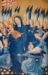 De Maagd en het Kind met Engelen: Blad van het Wilton-diptiek