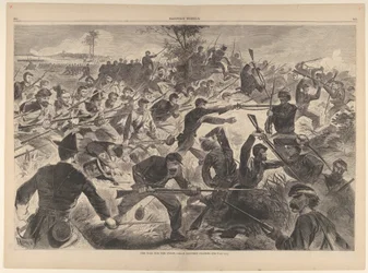 De oorlog voor de Unie, 1862 - Een bajonetaanval Harpers Weekly, Vol. VII, 12 juli 1862