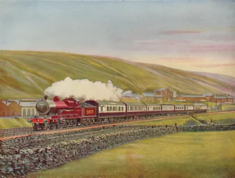 De West Coast Scotsman op volle snelheid bij Tebay, L.M.S.R., 1926