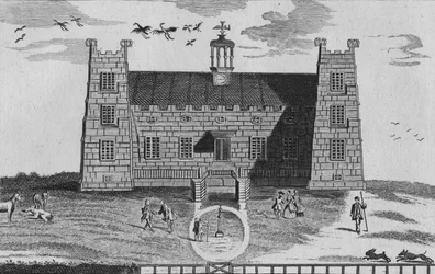 Het westelijke uitzicht van Lumley-Castle, ca. 1767