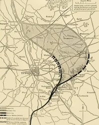 De Ypres Salient voor en na de Tweede Slag om Ieper..., Eerste Wereldoorlog, 1915, c1920