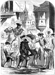 De arrestatie van Charles Belleisle in Elbingerode, Duitsland, 1744 19e eeuw