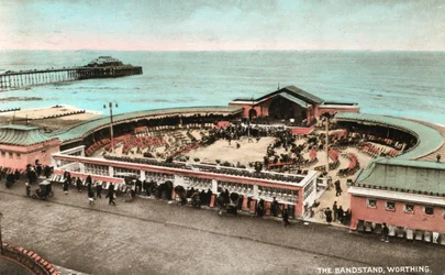 De muziektent, Worthing, West Sussex, begin 20e eeuw