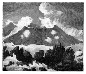 De krater van de vulkaan Hekla, IJsland