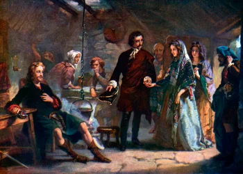 De eerste ontmoeting van Prins Charles en Flora Macdonald op het eiland South Uist