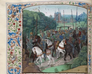 De waanzin van Karel VI in het bos nabij Le Mans, ca 1470-1475