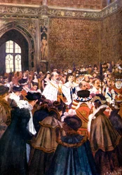 De opening van het parlement door koning Edward VII, ca. 1905