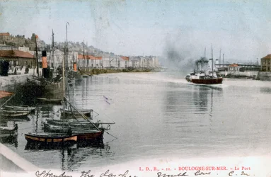 De haven van Boulogne, Frankrijk, 1904