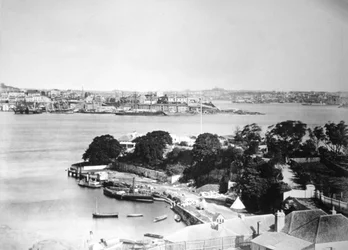 De kade, Sydney, New South Wales, Australië, 1870-1880