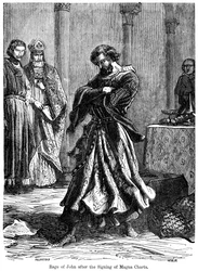 De woede van koning Jan 1167-1216 na het ondertekenen van de Magna Carta c1215
