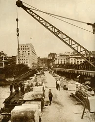 De herbouw van Waterloo Bridge, Londen