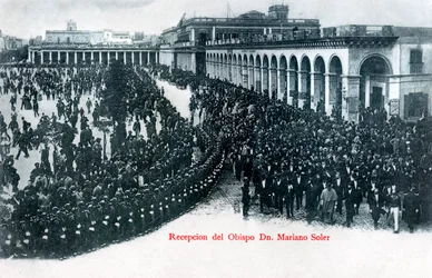 De ontvangst van bisschop Mariano Soler, Montevideo, Uruguay, ca. 1900s