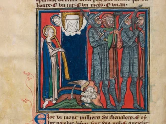 De zesde engel blies op zijn trompet... Miniatuur uit: Apocalypse de saint Jean, ca 1320