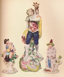 Drie Chinese figuren uit de Wallace Elliot-collectie, ca. 1775
