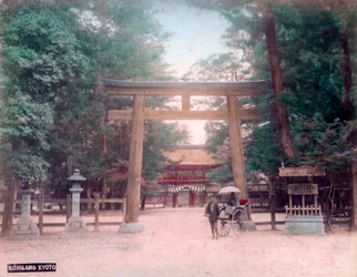Torii, schrijnpoort, Nishigamo, Kyoto, Japan