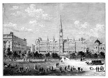 Stadhuis, Wenen, Oostenrijk, ca. 1888