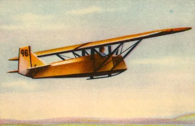 Leerlingpiloot voert gevorderd zweefexamen uit, Duitsland, 1932