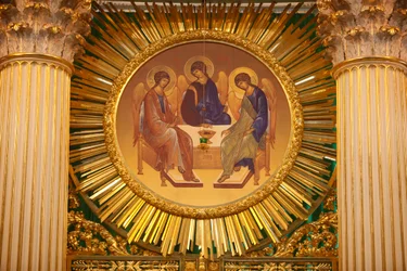 Drie-eenheidskathedraal; de iconostase; Sint-Petersburg, Rusland