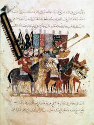Troep ruiters bij een religieuze ceremonie, ca. 1240