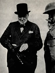 Uitproberen van een Tommy-Gun, 1940, 1945