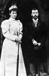Tsarina Alexandra Fjodorovna en Tsaar Nicolaas II van Rusland, ca. 1900