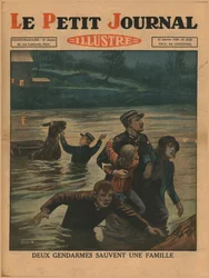 Twee politieagenten redden een gezin, 1930