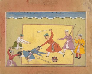 Ongeïdentificeerde pagina uit een verspreide Bhagavata Purana Oude verhalen van Heer Vishnu, ca. 1610