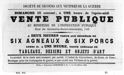 Vente Publique, uit Franse politieke posters van de Parijse Commune, mei 1871