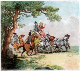 Wisselvalligheden van de weg in 1787, de struikrover, Lord Barrymore gestopt, 1890