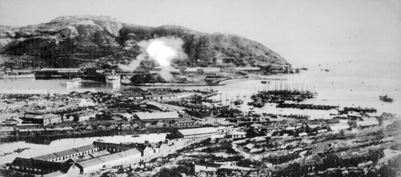 Uitzicht op Port Arthur, Mantsjoerije, 1904