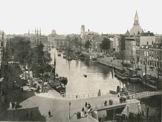 Uitzicht op Rotterdam, Nederland, 1895