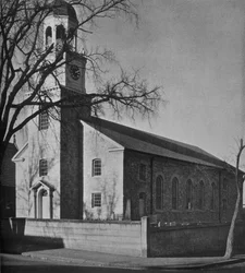 Uitzicht op St. Pauls Kerk vanaf Main Street, Newburyport, Massachusetts, 1924