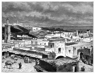 Uitzicht op Tanger, Marokko, vanaf de landzijde, c1890