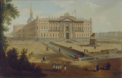 Uitzicht op het Michaelpaleis in Sint-Petersburg, 1800s