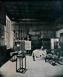Uitzicht op het atelier, op 25 Cadogan Gardens, c1899