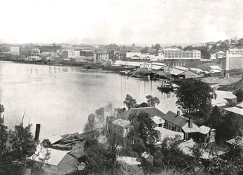 Uitzicht op de stad en de rivier, Brisbane, Australië